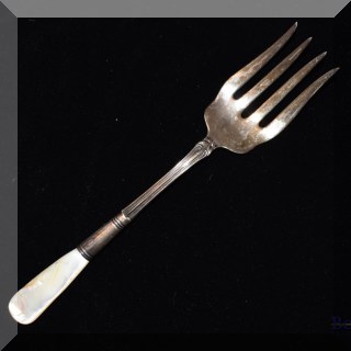 S06. Mother-of-pearl silverplate serving fork.